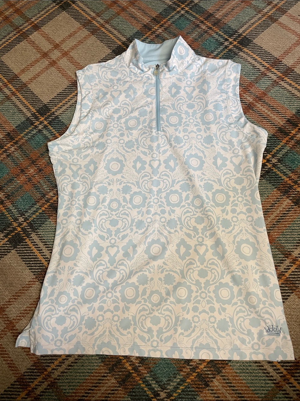 Kastel Denmark Equestrian Sleeveless Light Blue Mock-Neck Tank